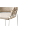 Onyx Chair with Stainless Legs - Velvet Fabric & Light Beige Color