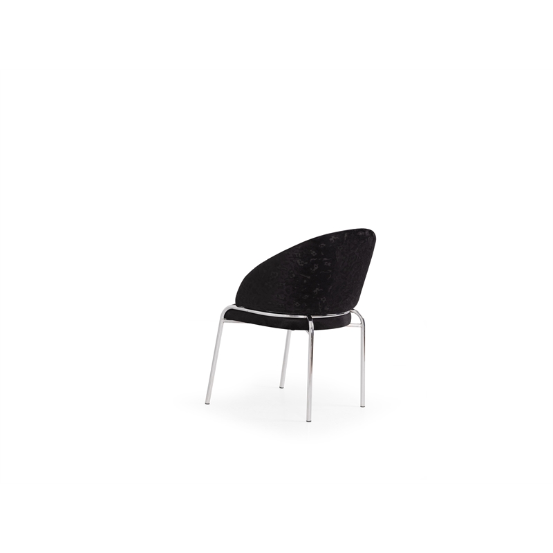 Onyx Modern Chair With Stainless Legs- Velvet Fabric & Black Color