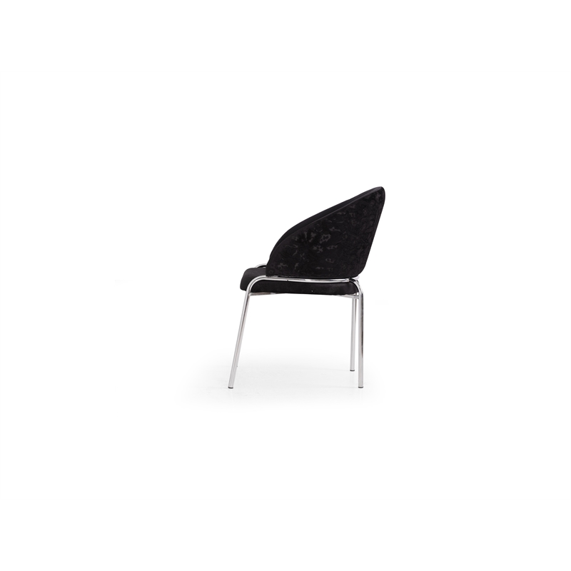 Onyx Modern Chair With Stainless Legs- Velvet Fabric & Black Color