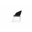 Onyx Modern Chair With Stainless Legs- Velvet Fabric & Black Color