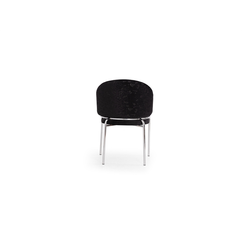 Onyx Modern Chair With Stainless Legs- Velvet Fabric & Black Color