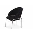 Onyx Modern Chair With Stainless Legs- Velvet Fabric & Black Color