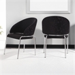 Onyx Modern Chair With Stainless Legs- Velvet Fabric & Black Color