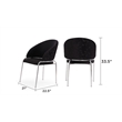 Onyx Modern Chair With Stainless Legs- Velvet Fabric & Black Color