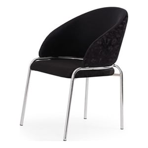 Onyx Modern Chair With Stainless Legs- Velvet Fabric & Black Color