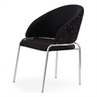 Onyx Modern Chair With Stainless Legs- Velvet Fabric & Black Color