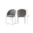 Onyx Chair With Stainless Legs -  Velvet Fabric & Dark Gray Color