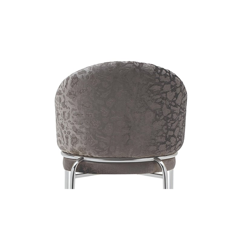 Onyx Chair With Stainless Legs -  Velvet Fabric & Dark Gray Color
