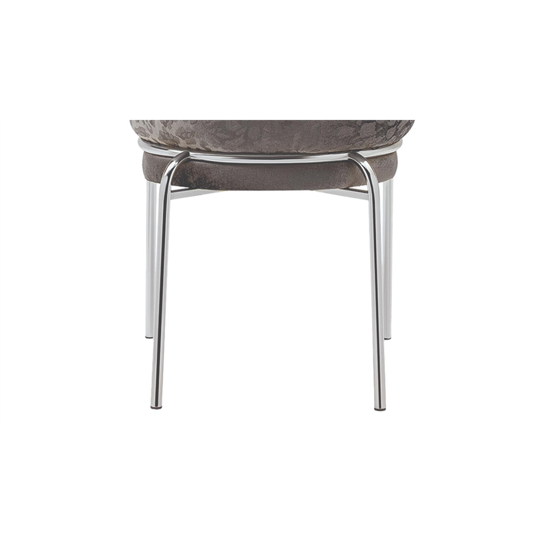 Onyx Chair With Stainless Legs -  Velvet Fabric & Dark Gray Color