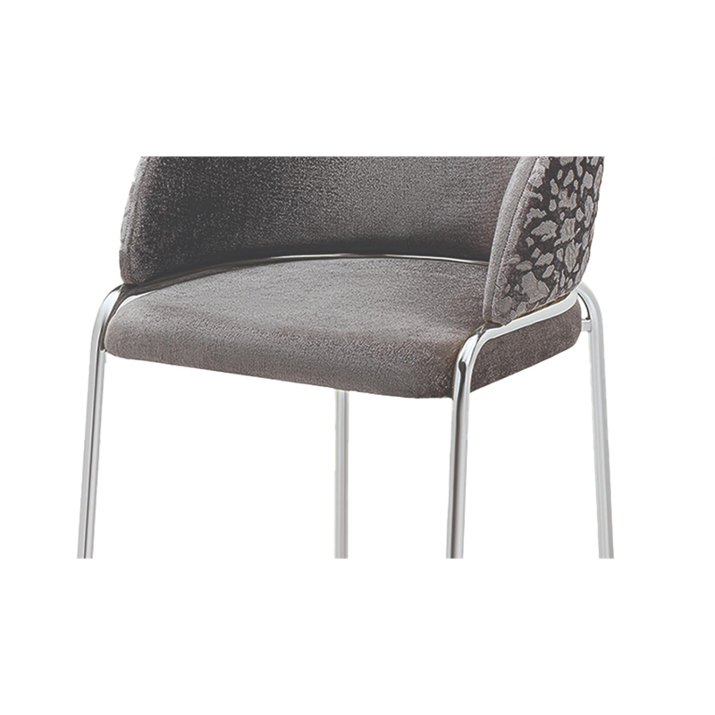 Onyx Chair With Stainless Legs -  Velvet Fabric & Dark Gray Color