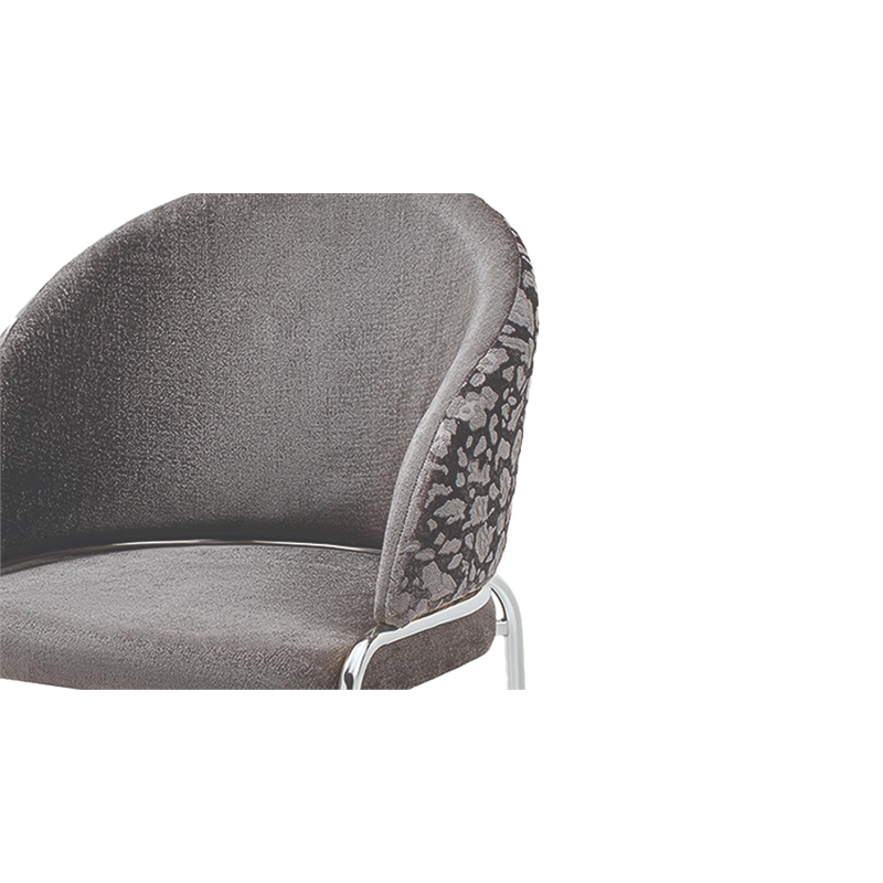 Onyx Chair With Stainless Legs -  Velvet Fabric & Dark Gray Color