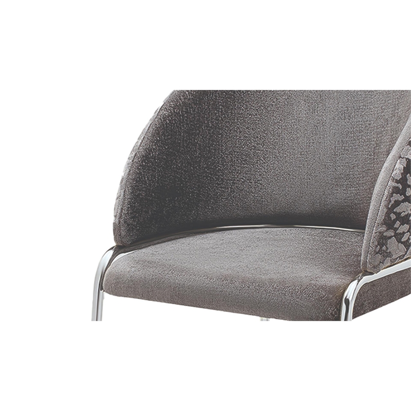 Onyx Chair With Stainless Legs -  Velvet Fabric & Dark Gray Color