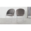Onyx Chair With Stainless Legs -  Velvet Fabric & Dark Gray Color