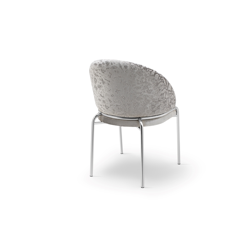 Onyx Chair with Stainless Legs - Velvet Fabric & Light Gray Color