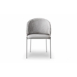 Onyx Chair with Stainless Legs - Velvet Fabric & Light Gray Color
