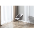 Onyx Chair with Stainless Legs - Velvet Fabric & Light Gray Color