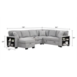 Cairo Sectional Sofa with pullout sleeper and USB made with wood and metal Gray
