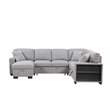 Cairo Sectional Sofa with pullout sleeper and USB made with wood and metal Gray