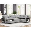 Cairo Sectional Sofa with pullout sleeper and USB made with wood and metal Gray