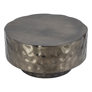 CT-90 Modern Style Hand Hammered Coffee Table in stainless steel Nickel