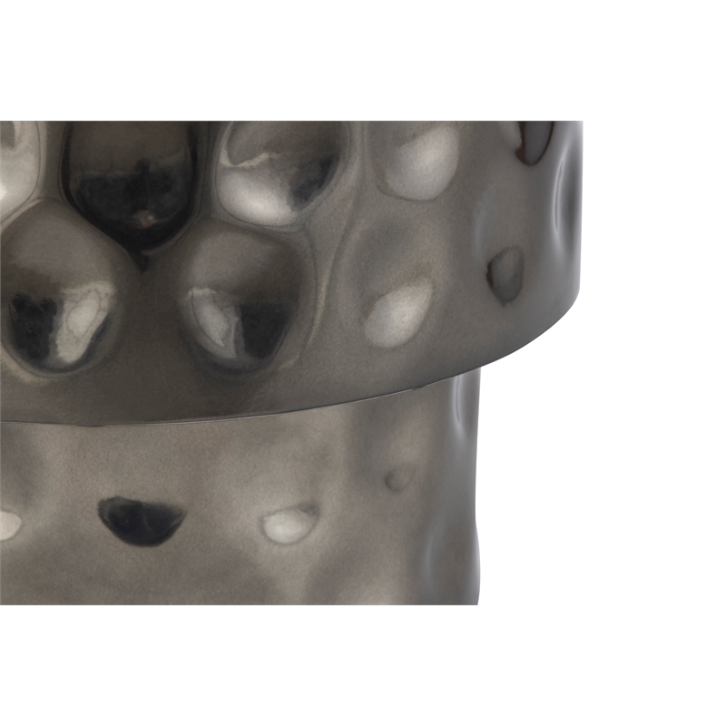 ET-90 Modern Style Hand Hammered End Table in stainless steel Nickel
