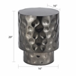 ET-90 Modern Style Hand Hammered End Table in stainless steel Nickel