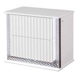Fabio Modern Style LED 2-Drawer Nightstand Made With Wood in White