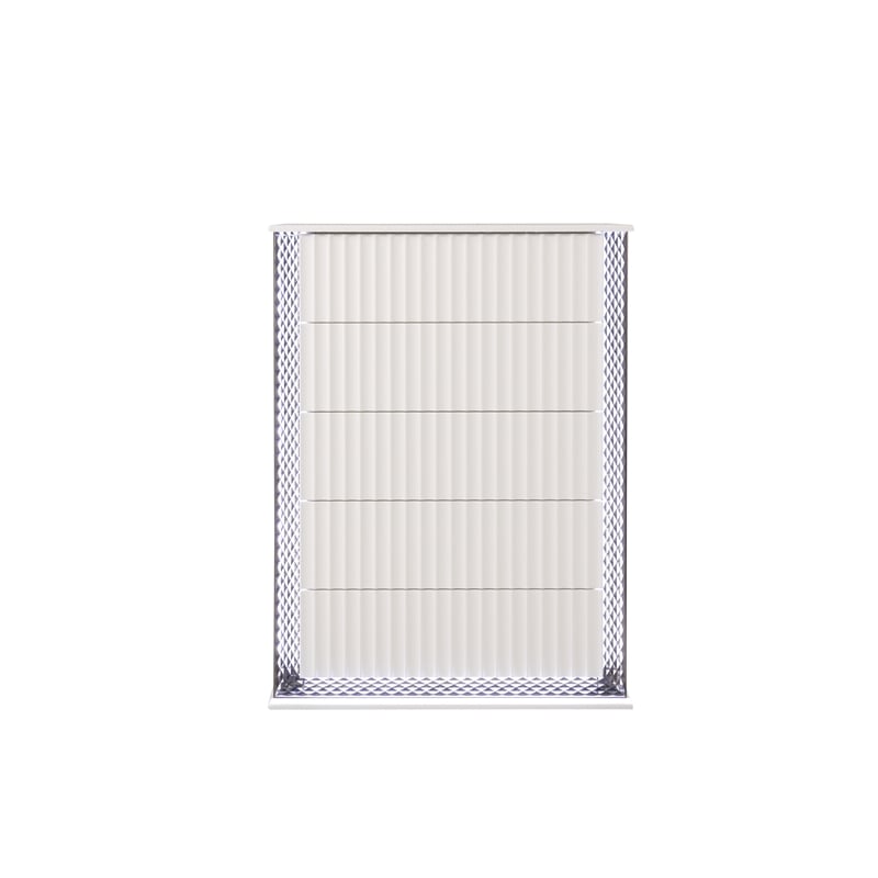 Fabio Modern Style LED 5-Drawer Chest Made With Wood in White