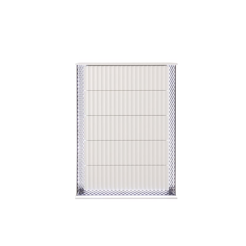 Fabio Modern Style LED 5-Drawer Chest Made With Wood in White