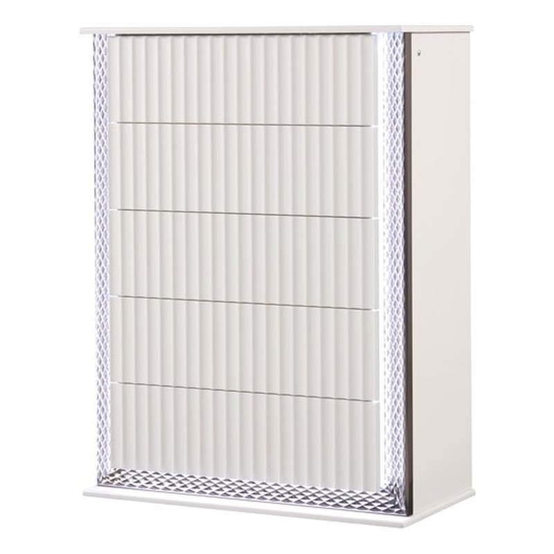 Fabio Modern Style LED 5-Drawer Chest Made With Wood in White