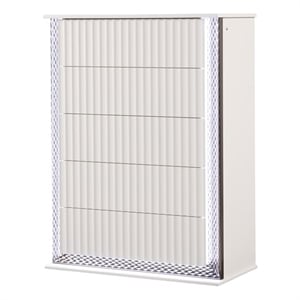 Fabio Modern Style LED 5-Drawer Chest Made With Wood in White