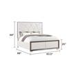 Fabio Modern Style LED Queen Size Bed Made With Wood in White Finish