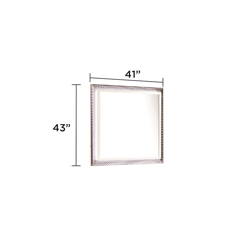 Fabio Modern Style LED King 5PC Bedroom Set Made With Wood in White
