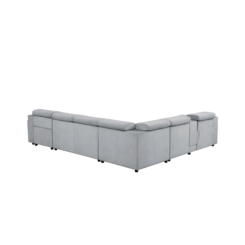 Harvey Modern Style Power Recliner Sectional Gray