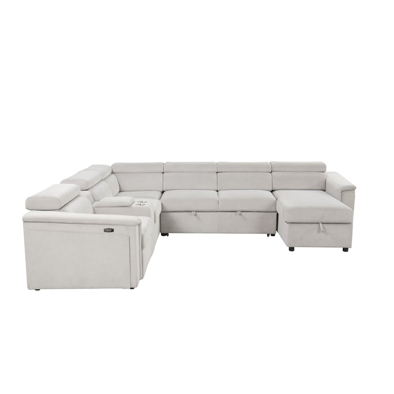 Harvey  Modern Style Power Recliner Sectional Beige