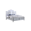 Mystic Modern Style LED Queen 4PC Bedroom Set Made With Wood in Silver