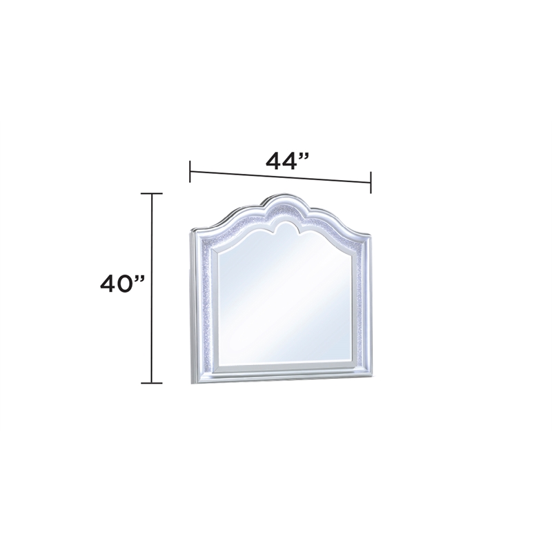 Mystic Modern Style LED Queen 5PC Bedroom Set Made With Wood in Silver