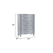 Mystic Modern Style LED King 5PC Bedroom Set in Silver