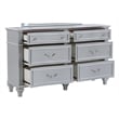 Mystic Modern Style LED King 5PC Bedroom Set in Silver