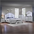 Mystic Modern Style LED King 5PC Bedroom Set in Silver
