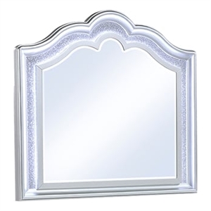 Mystic Modern Style LED Mirror Made With Wood Frame in Silver