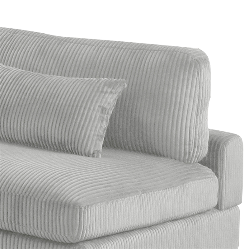 Bentley Modern style Armless Chair made with Corduroy Fabric Gray