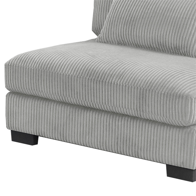 Bentley Modern style Armless Chair made with Corduroy Fabric Gray
