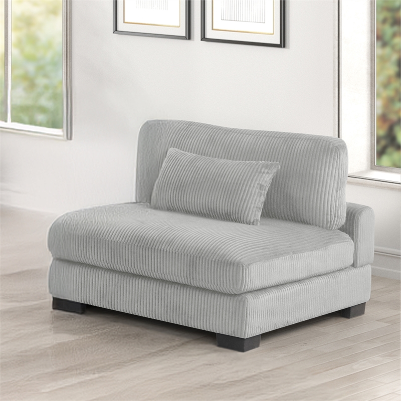 Bentley Modern style Armless Chair made with Corduroy Fabric Gray