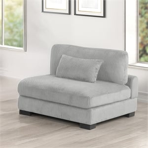 Bentley Modern style Armless Chair made with Corduroy Fabric Gray