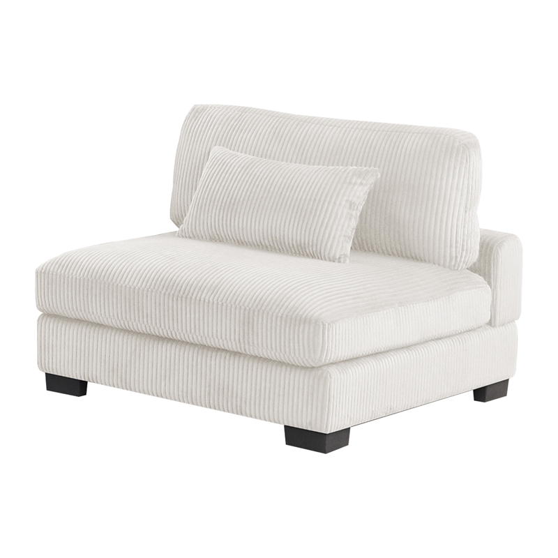 Bentley Modern style Armless Chair made with Corduroy Fabric Cream