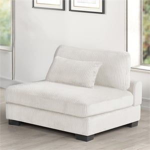 Bentley Modern style Armless Chair made with Corduroy Fabric Cream