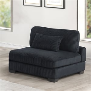 Bentley Modern style Armless Chair made with Corduroy Fabric Black
