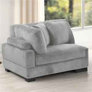 Bentley Modern style Corner Wedge made with Corduroy Fabric Gray