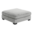 Modern Style Ottoman Made with Corduroy Fabric Gray